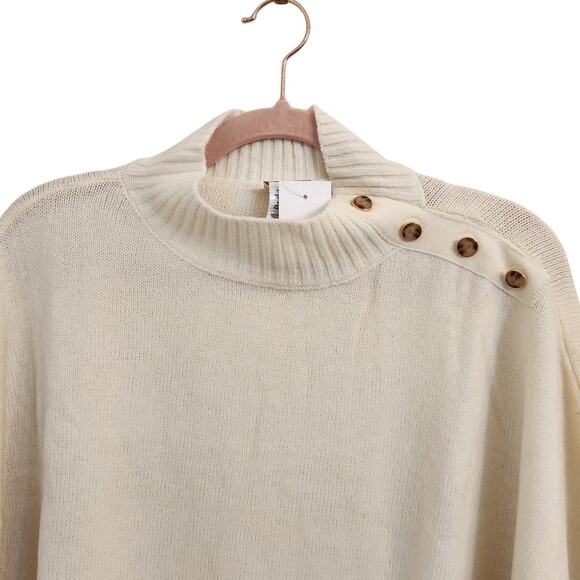 NWT J. Crew Dolman Sweater Poncho Ivory One Size - Picture 7 of 10